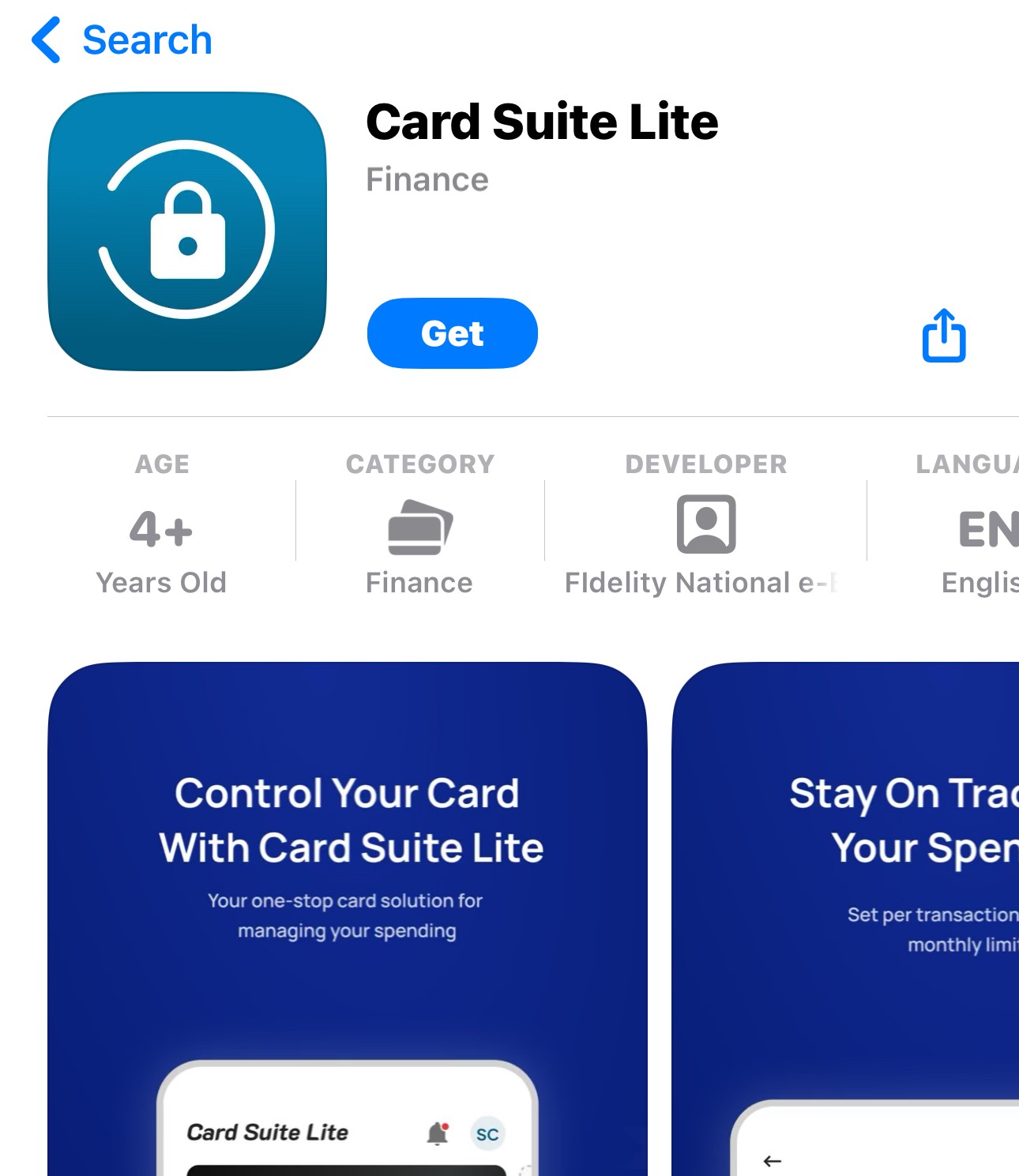 Card Suite Lite in App